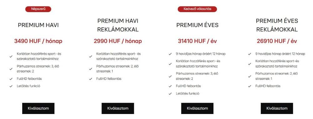 RTL + előfizetési díjak 